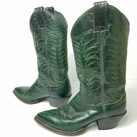 green cowboy boots womens